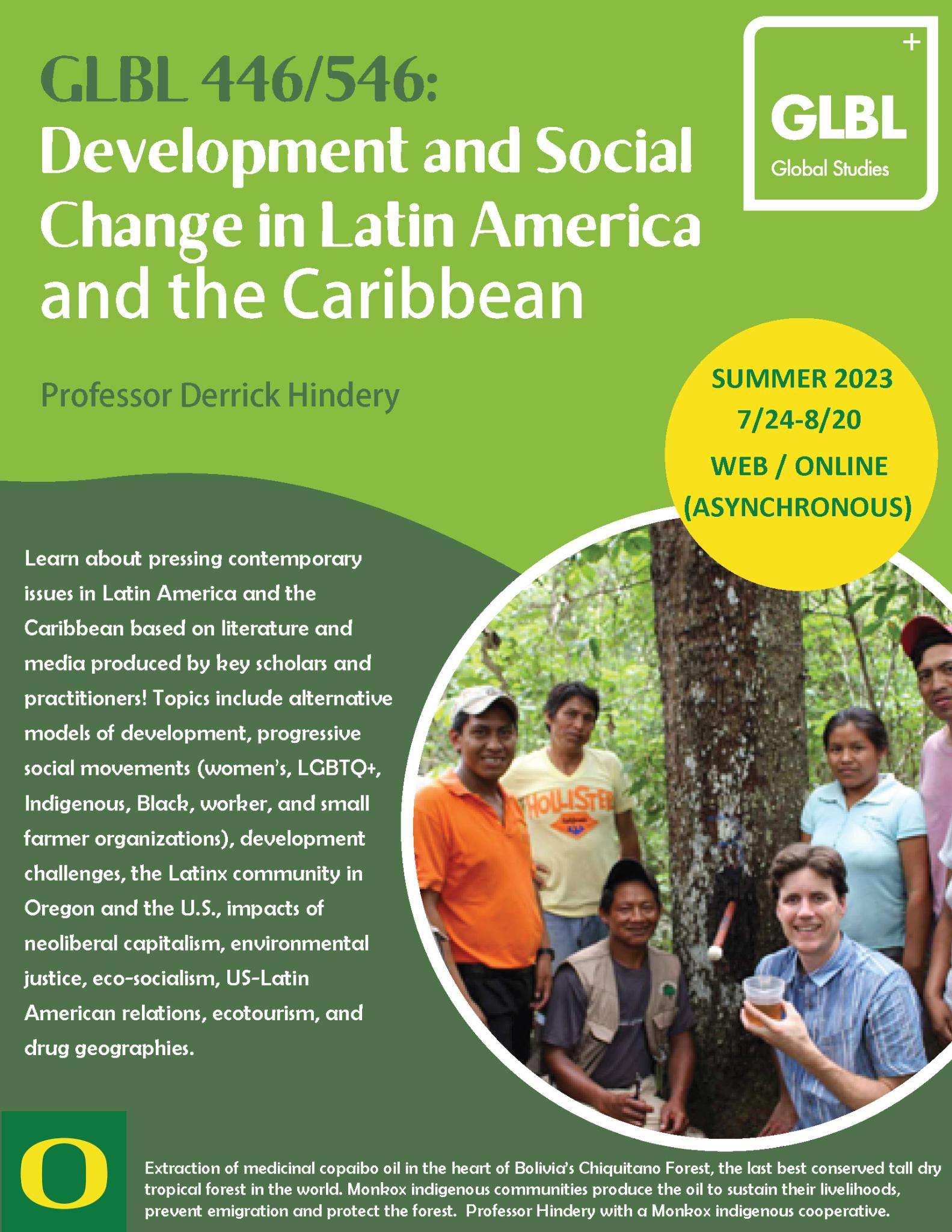 Course flyer: GLBL 446/546 Development and Social Change in Latin America and the Caribbean